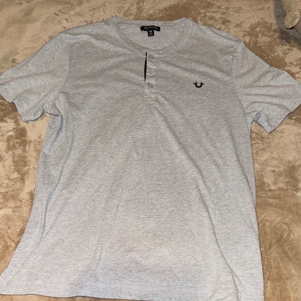 True Religion Light Gray Short Sleeve Tee